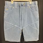 True Religion  Light Blue Shorts with Signature Stitching size L Stretch Photo 0