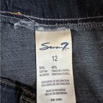 Seven7 Wide Leg Capri Cropped High Rise Square Pocket Blue Denim Jeans. Size 12 Photo 3