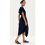 ALC Frank A.L.C. Odin Poplin Midi Asymmetric Cotton Dress Maritime Navy Blue Size 8 NWT Photo 1