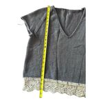 Handmade Handknit purple soft vneck short sleeve sweater Size Large Photo 6