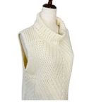 Harvé Benard HARVE BENARD Crochet Knit Turtleneck Sweater Vest Photo 5