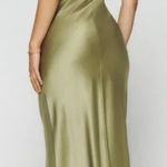 Reformation Maysen Silk Formal Maxi Dress Olive Oil Green NWT Photo 0