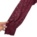 Eliza J NWT Floral Lace Long Sleeve Tiered Dress Wine Maroon Ruffle Size 6 Photo 7