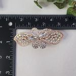 Rose Gold Hair Clip Bow with Cherries Crystal Rhinestones Pink Photo 3
