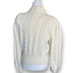 Vintage Liz Claiborne Cream Floral Cable Knit Chunky Sweater 90s Cottage Botanic Green Size L Photo 3