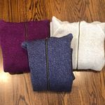 Columbia  Navy Blue Knit Full Zip Fleece Lined Hoodie Zip Pockets Sz Large Photo 3