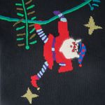 Vintage 90s, Lisa Nichols Christmas Santa Sweater Black Size M Photo 9