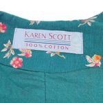Karen Scott Vintage 90's Vest Button Front Floral Print Green Size Medium Cotton Photo 7