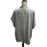 Floral Print Blouse 3XL Green White V Photo 2