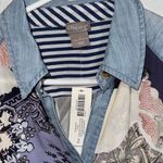 Chico's mixed-print denim long sleeve button up shirt sz 2 retro Western NEW Photo 1