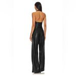 Amanda Uprichard  X Revolve Isadore‎ Faux Leather Jumpsuit in Black size small Photo 2