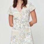 Aritzia  Wilfred Nazaire Antique Pattern Mini Dress Size Small Yellow White Black Photo 0