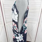 Philosophy Oversized Floral Faux Wrap Side Tie Sleeveless Maxi Slip Dress Blue 4 Photo 7