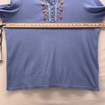 Woman Within Waffle Knit Henley Top Blue 2X Photo 7