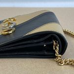 Gucci  Calfskin Diagonal Striped Zumi Chain Wallet - Black Beige - Preloved Photo 4