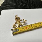 Novelty Figural Scales Of Justice Figure Brooch Pin Gold Tone Zodiac Libra Photo 2