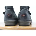 UGG  Simmens Boots Sz 8 Black Leather Waterproof Shearling Lined Buckle Side Zip Photo 6