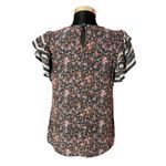Cynthia Rowley  Floral Flutter Sleeve Blouse Women's Small Photo 1