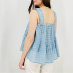 TALULAH  cottagecore coastal pinstripe babydoll tank top sky blue size M Photo 3