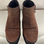 Sorel Dark Brown Full Grain Suede Leather Side Zipper Major Low Ankle Booties Photo 7