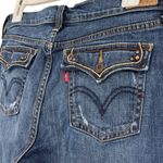 Levi's Levi’s Bootcut 515 Ankle Jeans Blue Denim Raw Hem Button Pocket Womens SZ 6 Long Photo 10