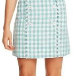 CeCe  Frayed Tweed Frame Gingham Pencil Mini Skirt Photo 0