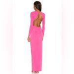 Nookie NWT Jewel Gown Neon Pink Cut Out Backless Dress Maxi Bodycon Long Sleeve Photo 1