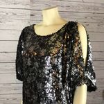 R & M Richards R&M Richard’s Black and silver sequin midi short sleeved dress size 22 w Photo 6