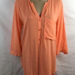 Anthropologie Coral Orange Half Sleeve Light Weight Top by Cloth & Stone XS Photo 0