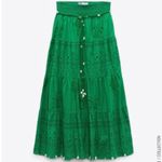 ZARA  Women Green Bohemian Maxi Long Embroidered The Sophie Skirt Size S Photo 5