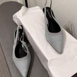 Unionbay DENIM Pointed Toe Fabric Slingback Heels Womens Kitten Heel US 7.5 Photo 0