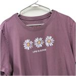 Life is Good Dusty Purple Floral Short Sleeve Crew Neck Crusher Tee XXL 2X Photo 2