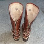 FREEBIRD by Steven Freebird by Steven Drove Leather Riding Boot Braided Twine Buckles Rare Red 6 Photo 5