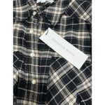 Veronica Beard NWT Sierra Plaid Flannel Ruched Shirt Dress Black Ecru Sz 2 $498 Photo 4