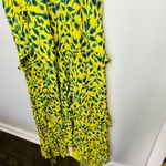 Tanya Taylor  Yellow Blue Printed Silk Chiffon V-Neckline Maxi Dress Size 2 Photo 4