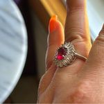 925 Silver rubi halo cz baguettes size 7.5 Photo 5