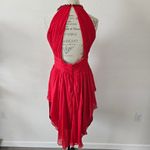 Hoagland New York Red Silk Halter Dress Crystal Beaded Dress size 12 Photo 1