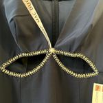 Mac Duggal  2630 Plunge Neck Puff Sleeve Cut Out Gown Navy 8 UB Photo 7