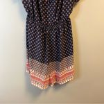 AQUA Romper Blue Pink & White Tribal/Aztec & Floral Printed Romper Sz S EUC Photo 5