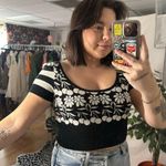 Anthropologie  Maeve Trixie Sweater Tee Cropped Black Size XSP Photo 1