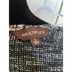 Multiples Womens Tunic Size Large Textured Lace Sweater Black Gray White Mixed Photo 3