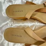 Nisolo Sarita Wooden Wedge Sandal Leather Wrap Ankle Strap Buckle Beige Size 9 Tan Photo 9