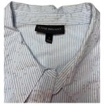 Lane Bryant Pinstriped Ruffle Short Sleeves Collared Button Up Dressy Shirt 26 Photo 5