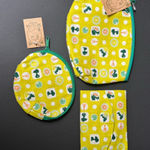 snoopy peanuts traditional japanese mini pouch bag set Yellow Photo 0