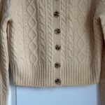 J.Crew Collared Cable Knit Cardigan Sweater in Aged Parchment, Size Small Photo 5