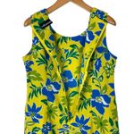 Sag Harbor Vintage Women’s 14 Yellow Blue Floral Print Shift Dress Spring Summer Photo 8