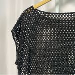 Women's Medium Crochet Tassel Sheer Coverup Boho Top Vacation Beach Black Photo 3