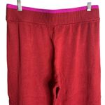 Lounge Sofia Luxe Knit Pajama  Pants M Maroon Red Elastic Waist High Rise Photo 4
