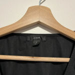 J.Crew  Black V-neck‎ Puff Sleeve Cotton Poplin Mini Dress Size 2 Photo 3