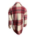 Chicme Burgundy and White Plaid Long Sleeve Women’s Button Down Flannel Size Med Red Photo 3
